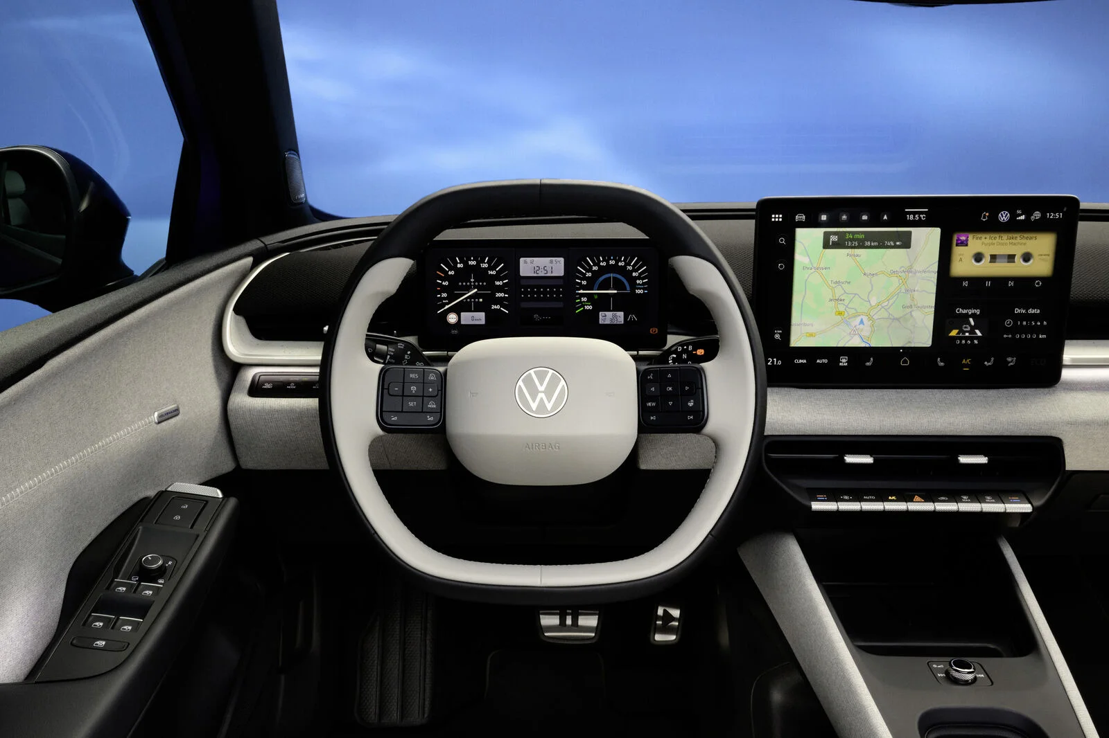 Volkswagen представил новый интерьер ID. Polo: ретро-дисплей и физические кнопки
